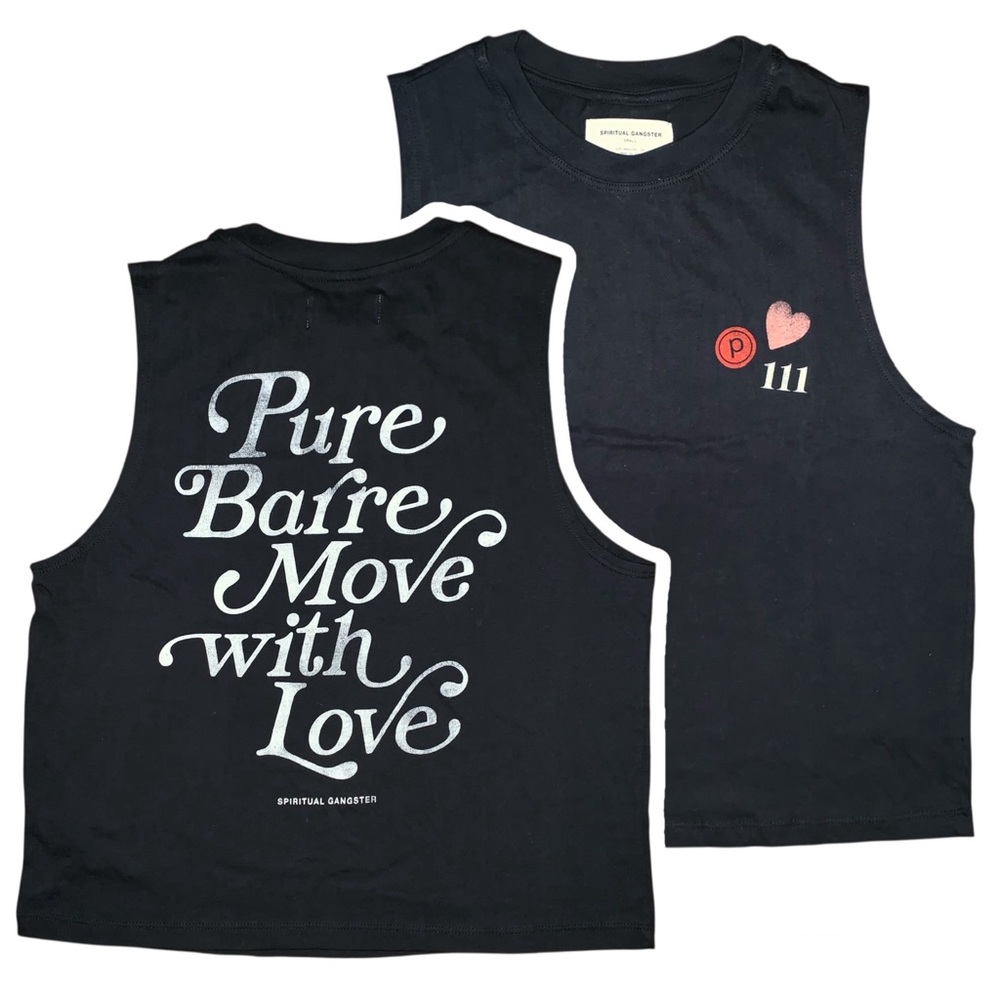 NEW Spiritual Gangster Pure Barre Tank Top 111 Move with Love Graphic Tank